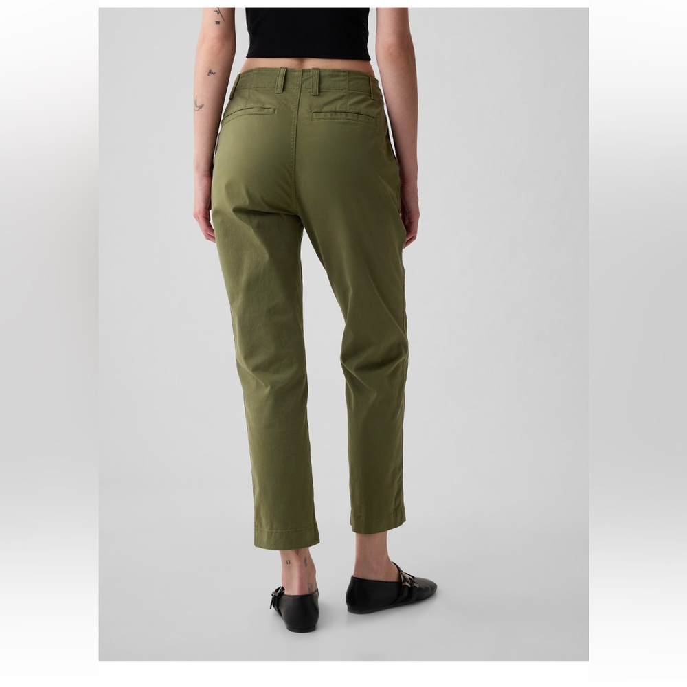 Gap Women Mid Rise Downtown Khakis army green size 14 - Picture 4 of 9